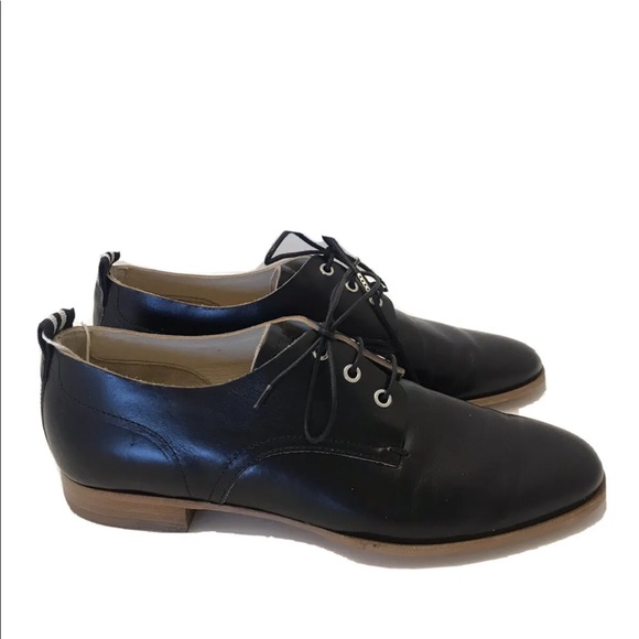 Rag & Bone Women’s Flat Lace-up Brogues Black Leather EU 40/ US 10 - Picture 1 of 12